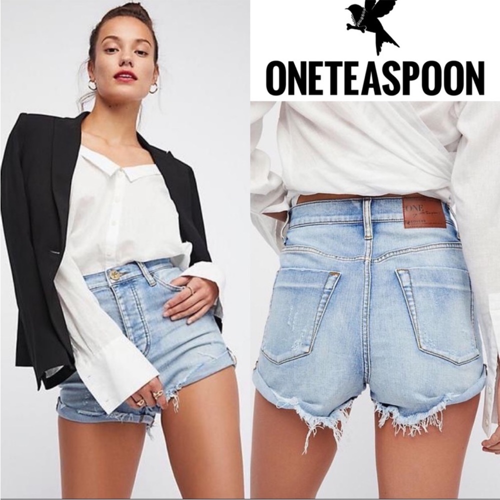 OneTeaspoon Hendrix High rise Denim Shorts Sz 24 (runs large, fit me at a 26/27)